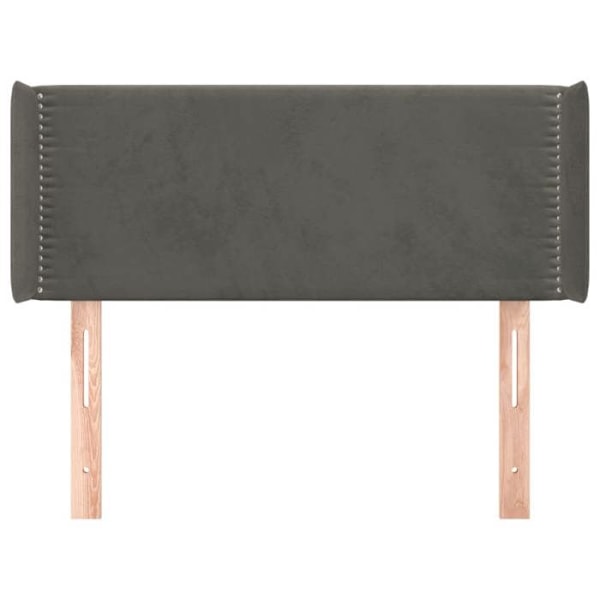 Hovedgærdet til seng til soveværelse møbel med sidekant 93 x 16 x 78/88 mørkegrå velour