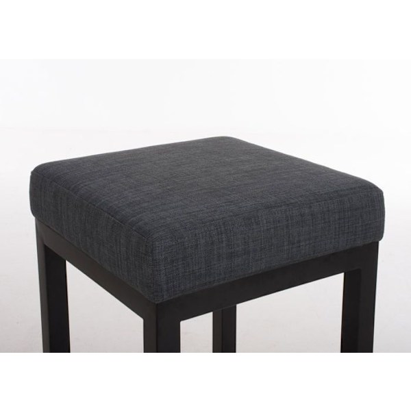 Barstol x1 med fodstøtte, enkelt design, sædehøjde 80 cm i mørkegrå stof og understøttelse i sort metal 10_0005409 Grå