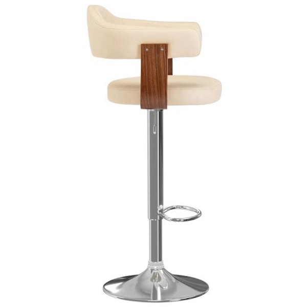 Set med 2 barstolar i retrodesign i böjt trä och krämfärgad PVC samt järn DEC029648 kastanj