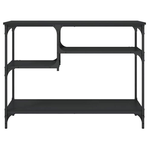 Modern entrékonsole med hyllor 100 x 35 x 75 cm ingenjörsträ och metall DEC031669 kastanj