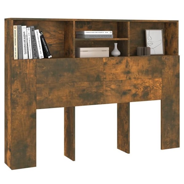 Pääty säilytyksellä, vuodevarusteet, yöpöytä, hylly 140 x 19 x 103,5 MDF ruskea kastanj