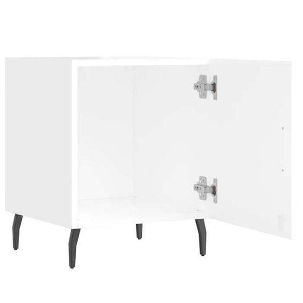 Set med 2 nattduksbord med fack med dörr 40 x 40 x 50 cm vit ingenjörsträ DEC035031 Vit