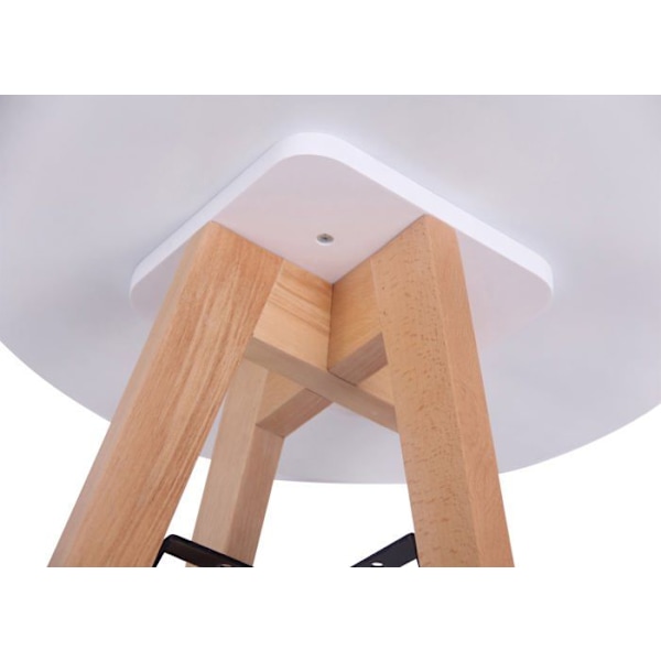 Køkkenbord med fast højde 75 cm, diameter Ø 60 cm, MDF hvid 10_0005533 Vit