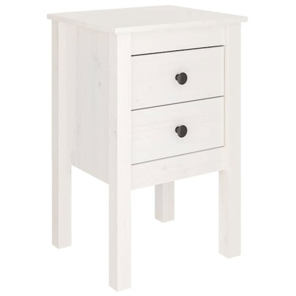 2 kpl yöpöytiä laatikoilla 40 x 35 x 61,5 cm valkoista mäntyä DEC034944 Vit