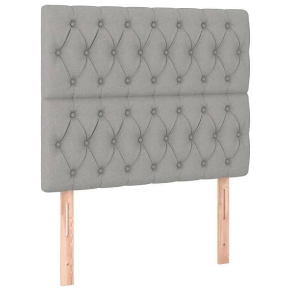 Hovedgærde - Ikke specificeret - 100x78/88 cm - Lys grå stof - Klassisk stil - 2 dele Ljusgrått