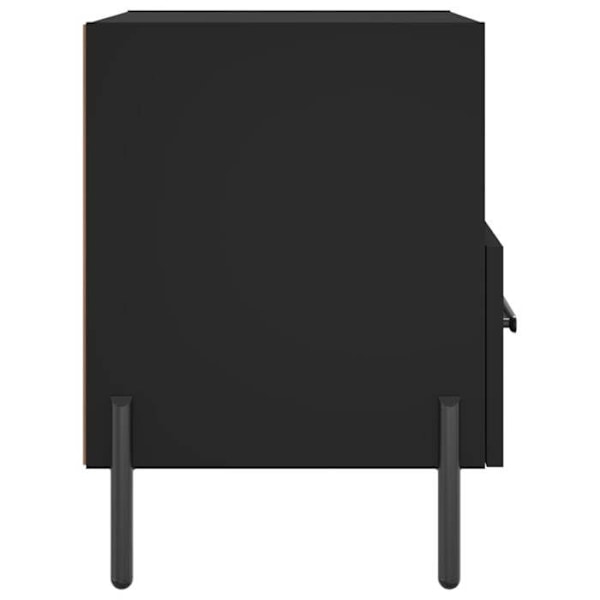 Sæt med 2 natborde med skuffe og åbent rum 40 x 35 x 47,5 cm sort ingeniørtræ og jern DEC035537 kastanj