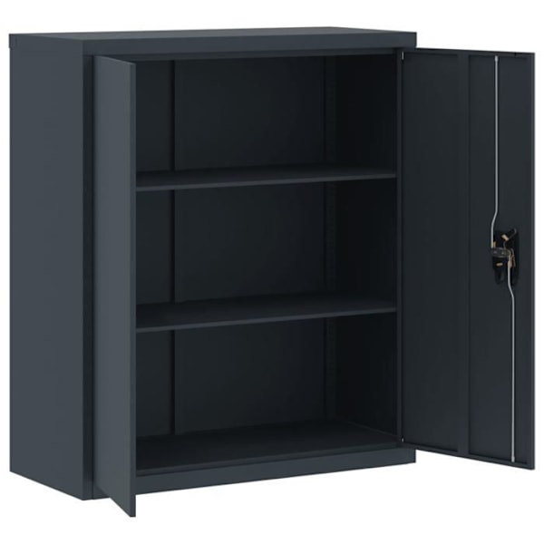 Caissons à tiroirs meuble de bureau med låsbara dörrar 90 x 40 x 105 cm antracitstål DEC024503 Guld