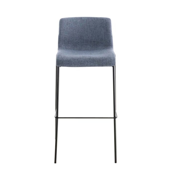 Barstol x1 modern design stapelbar blå tygsits och 4 ben i svart metall 10_0004952 Blå