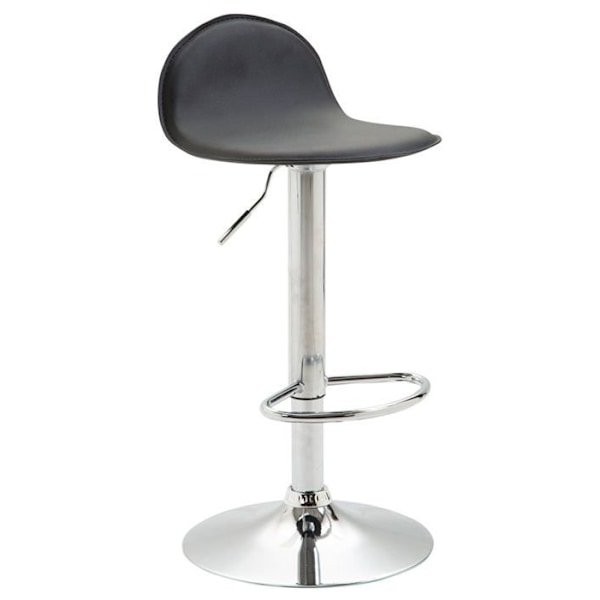 Barstol med fotstöd modern design syntetisk svart och krommetall