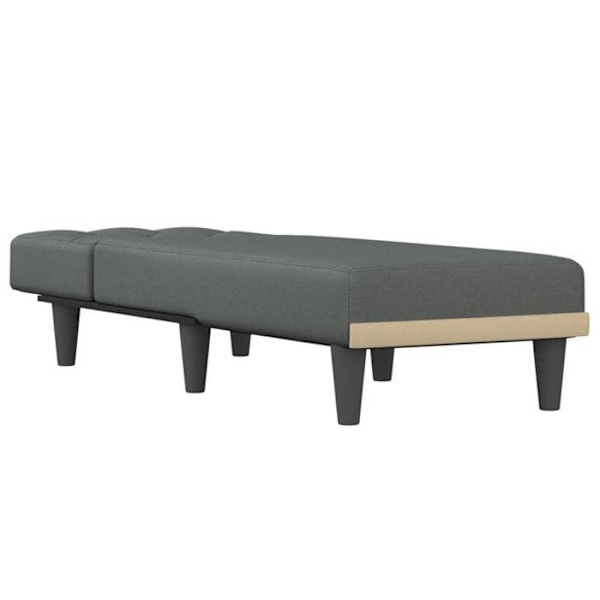 Meridienne chaise longue til indendørs brug i tre konvertible positioner i gråt stof DEC026178 Grå