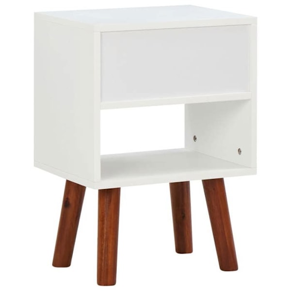 Sæt med 2 sengeborde med skuffe og åbent rum 40 x 30 x 57 cm Massivt akaciatræ + MDF DEC035051 kastanj
