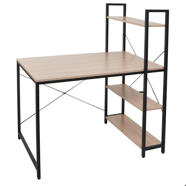 Bureau med hylde bord til computer 100 x 60 cm MDF og metal 04_0006013 Metall