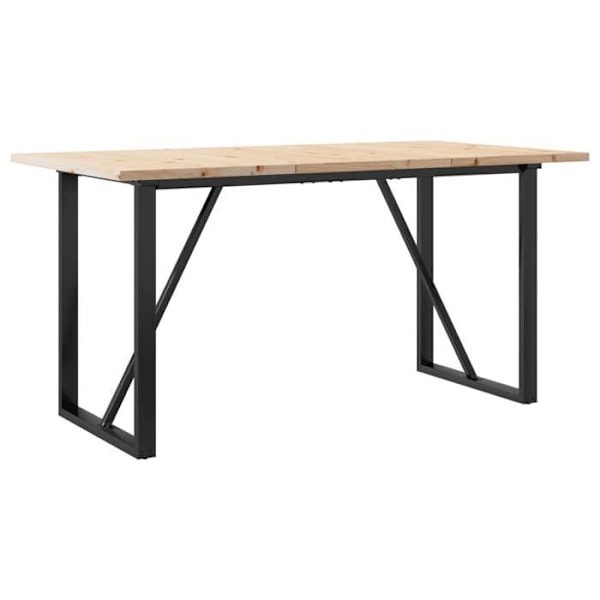 Design industriel spisebord 140 x 80 x 75,5 cm fyrretræ og stål DEC036783 kastanj