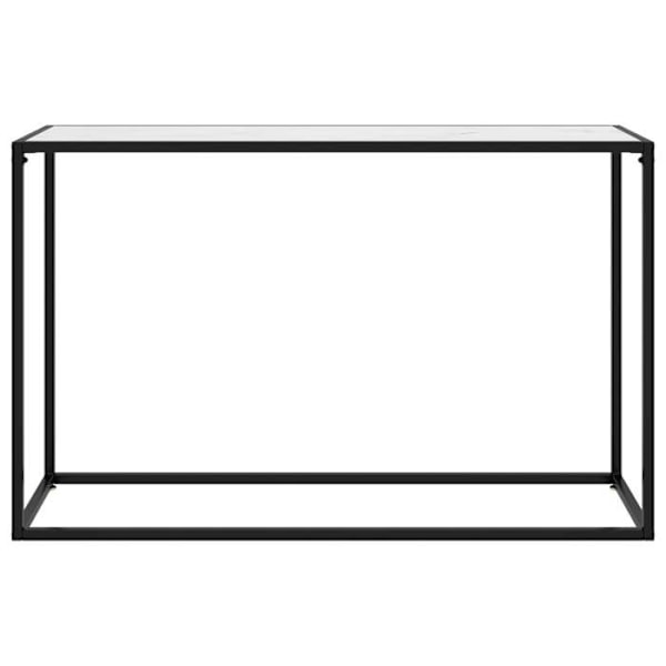 Konsolbord til indgangsmøbel stue 120 x 35 x 75 cm hærdet glas marmoragtig hvid og stål DEC031701 Vit
