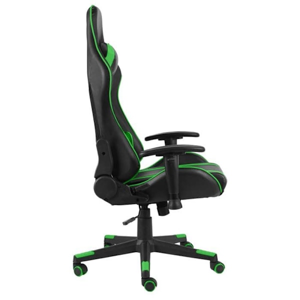 Kontorstol gaming på hjul med drejelige armlæn i grøn PVC DEC026054 Grön
