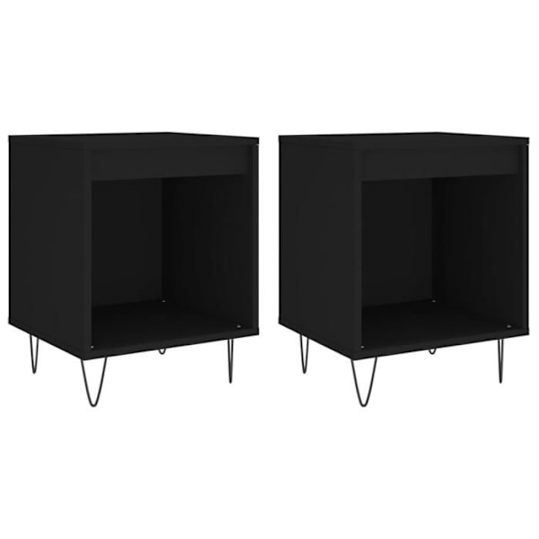 Sæt af 2 natborde med åbent rum 40 x 35 x 50 cm sorte ingeniørtræ DEC035549 kastanj