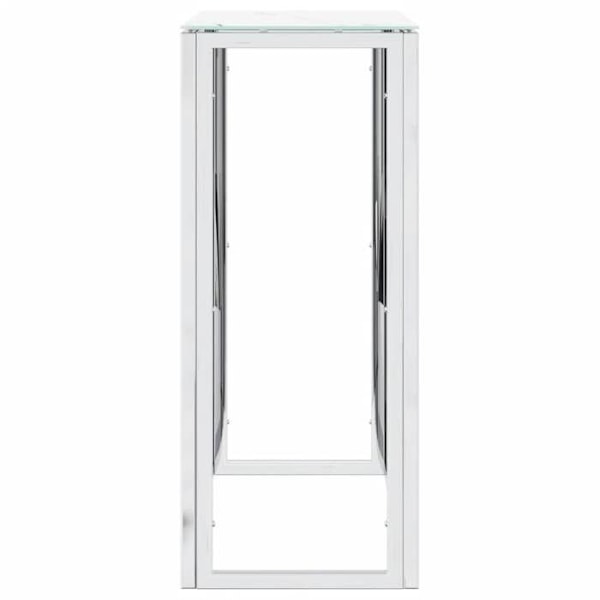 Pöytäkonsole sisäänkäynti 70 x 30 x 70 cm ruostumatonta terästä ja karkaistua lasia DEC031599 Silver