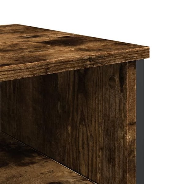 Praktisk konsolbord med opbevaringsrum til en organiseret entré 100 x 35 x 74,5 cm brun ingeniørtræ og metal kastanj