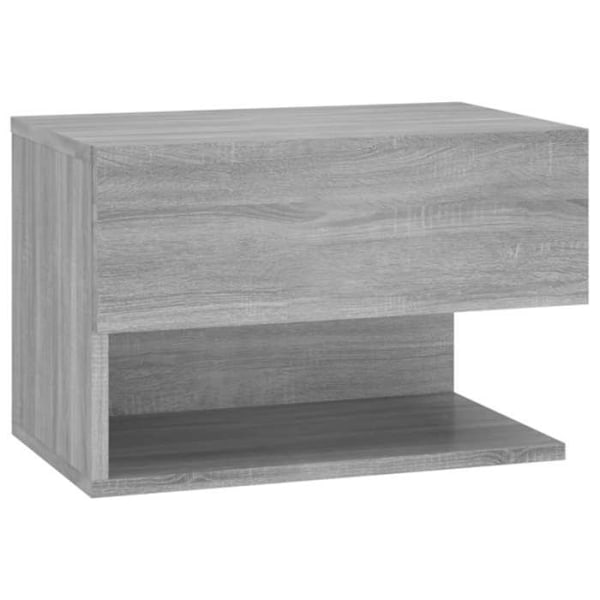 Väggmonterad nattduksbord 46 x 29,5 x 30 cm grå ingenjörsträ DEC034324 kastanj