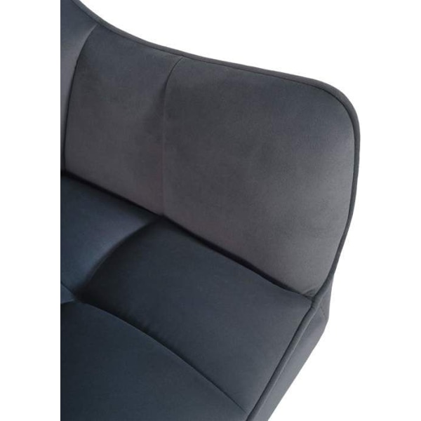Soffa för matsal, loungestol med snurrfunktion, klädsel i grå sammet och ben i rostfritt stål BUR10670 Grå