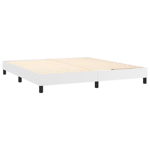 LED-sängram - Ej specificerad - 180x200 cm - Vit konstläder - 2 platser - Modern design Vit