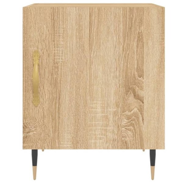 Paket med 2 sängbord med fack med dörr 40 x 40 x 50 cm ingenjörsträ färg ek DEC035269 kastanj