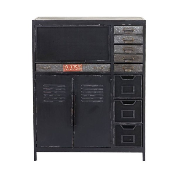 Apoteksbyrå buffet skåp med lådor industriell design 115x89x35cm 04_0002542 Flerfärgad
