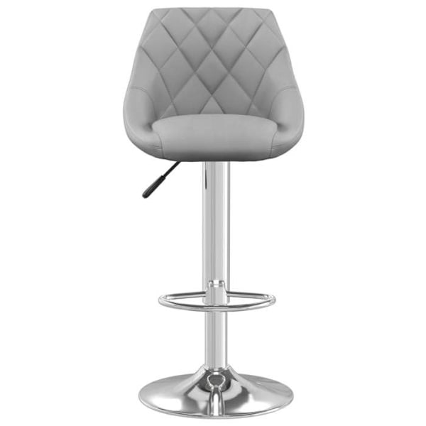 Bar stool x1 korkeakiilto vaaleanharmaa sametti, timanttikuvioitu sauma ja teräs DEC029481 Grå