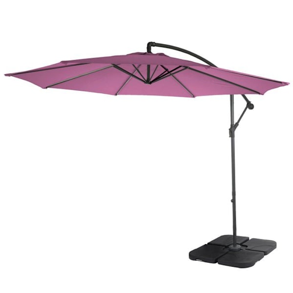 Parasol deplacerad - Ej specificerad - Ø 3m - Lutbar - Polyester/Stål - 11kg - Rödlavendel Röd lavendel