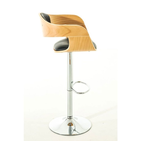 Komfortabel moderne design barstol i sort træ og syntetisk materiale