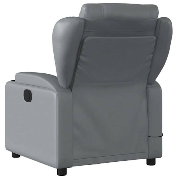 TV relaxationsstol med massagefunktion, justerbar, 6 massagepunkter i grå PVC DEC026971 Grå