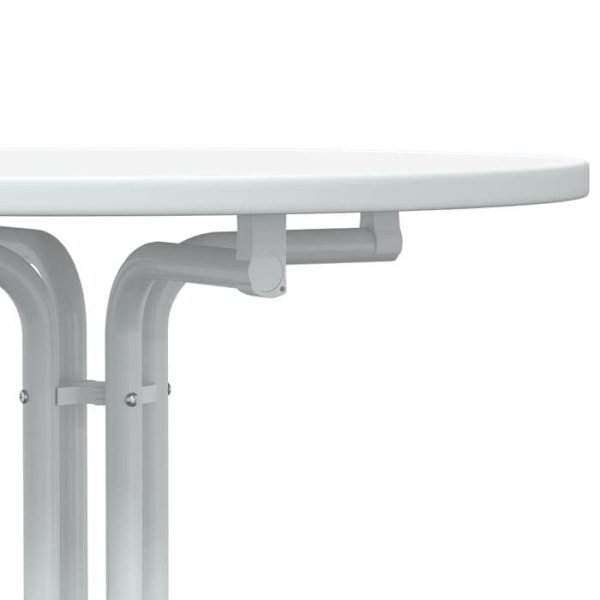 Høj bord, sidebord, foldbart top ø80 x 110 cm, ingeniørtræ og hvidt stål DEC036777 Vit