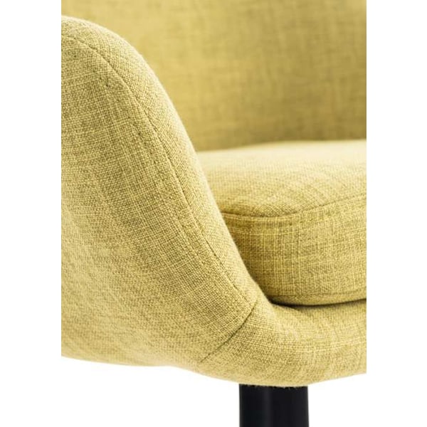 Bar lounge stool x1 design skandinavisk med sæde i lys grøn stof, ben i træ, fodstøtte i metal 10_0004927 kastanj
