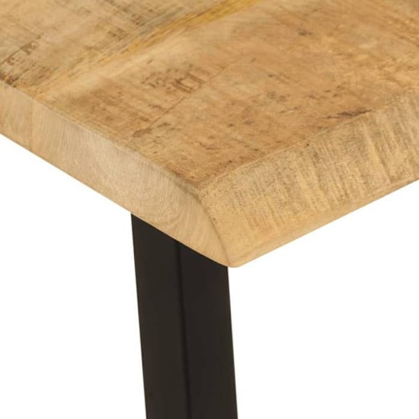 Bänk design rustik 105 cm massiv mango trä med U-formade metallben DEC024627 kastanj