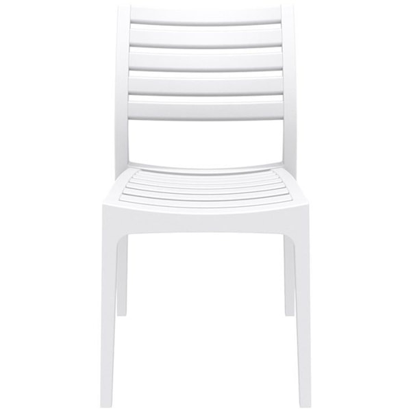 Vit, stapelbar, enkel design, plastträdgårdsstol