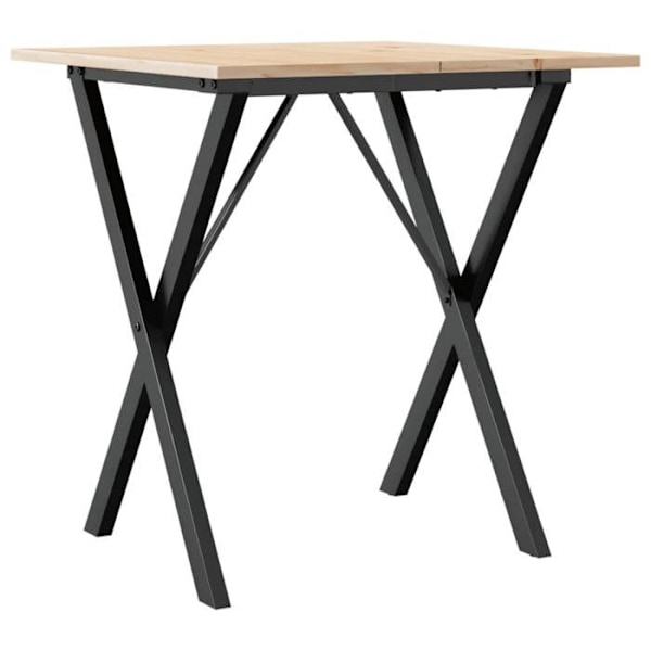 Industrielt design spisebord 70 x 70 x 75 cm i massivt fyrretræ og stål DEC036814 kastanj