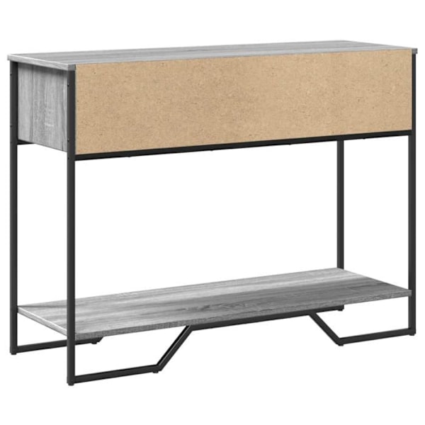 Konsolbord praktiskt med förvaringsutrymme 100 x 35 x 74,5 cm grå ingenjörsträ och metall DEC032202 kastanj