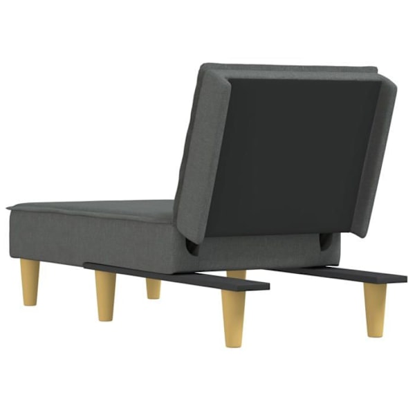 Meridienne chaise longue til indendørs tre positioner konvertible i mørkegrå stof DEC026184 Grå