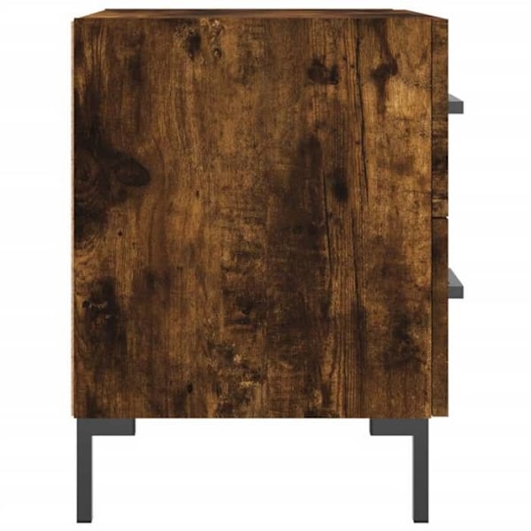 Sæt med 2 natborde med to skuffer 40 x 35 x 47,5 cm brunt ingeniørtræ og jern DEC035814 kastanj