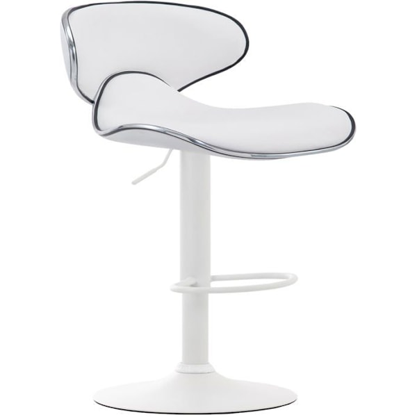 Barstole - Décoshop26 - Sæt af 2 - Moderne design - Højdejusterbar - 360° roterende Vit
