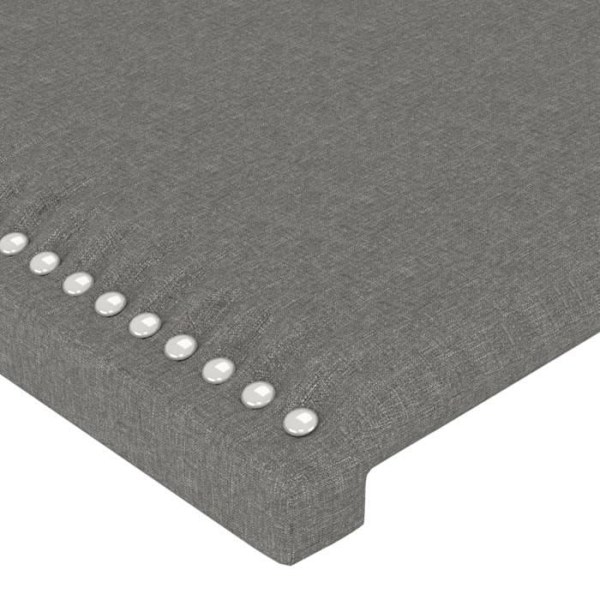 Hovedgærde til soveværelse med LED-møbel 80 x 5 x 78/88 i mørkegrå stof