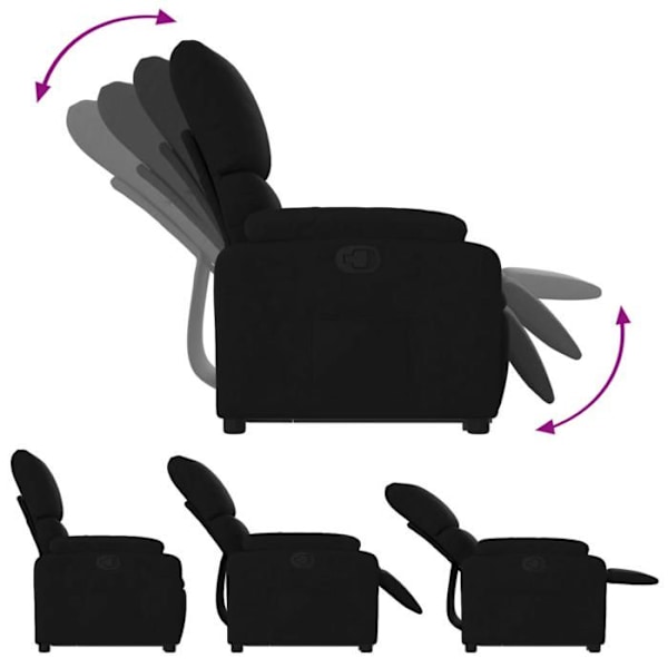 Fauteuil relax TV med komfortabel polstring og elektrisk løftefunktion i sort stof DEC028103 Svart