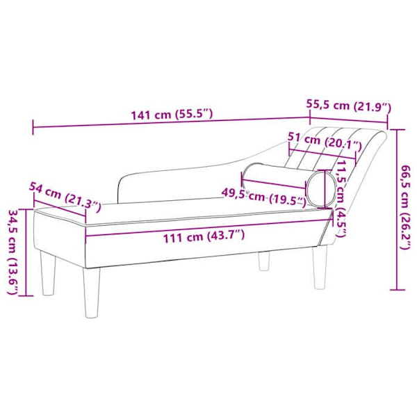 Meridienne chaise longue soffa för inomhus med kuddar i blått sammet DEC026064 Blå