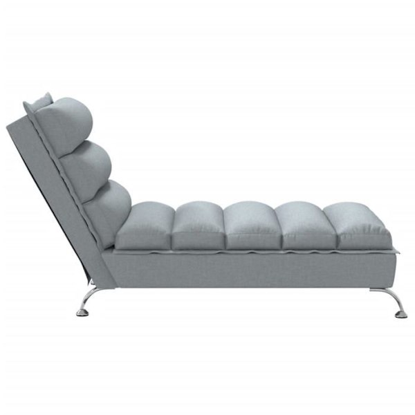 Meridienne chaise longue sisätiloille vaaleanharmailla kankaalla DEC026074 Grå