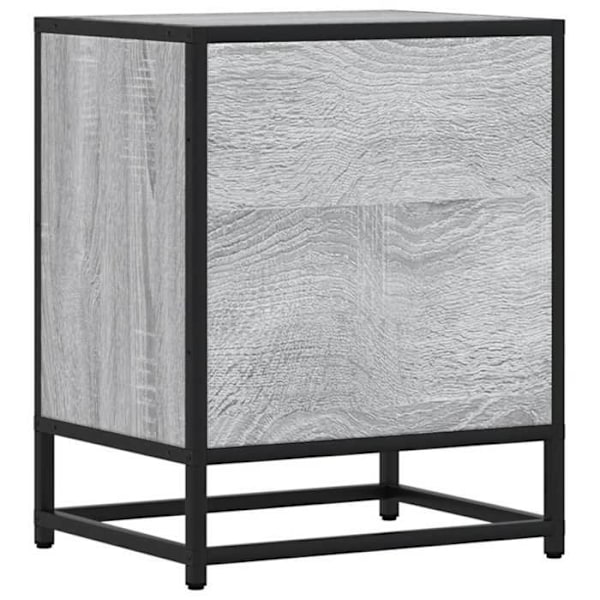 Sæt med 2 natborde med to skuffer 40 x 31 x 50 cm ingeniørtræ grå og stål DEC035672 kastanj