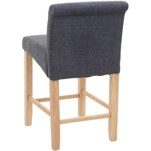 Baari-tuolit - Décoshop26 - TDB04072 - Tumma harmaa kangas - Vaaleat puujalat - 2 kappaleen pakkaus Grå