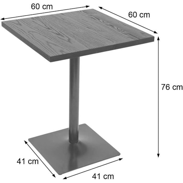 Bistro-set med 2 stolar i grå svart konstläder och bord i ljust trä, industriell design