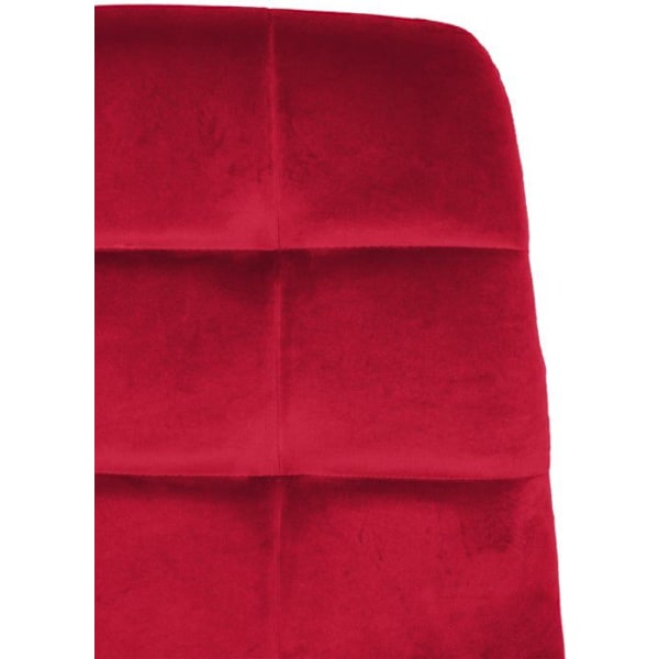 Spisebordsstol x1 med firkantede dekorative syninger i rød velour og sort metal 10_0002134 Metall