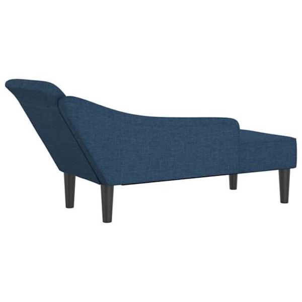 Meridienne chaise longue til indendørs brug med puder i blåt stof DEC026061 Blå