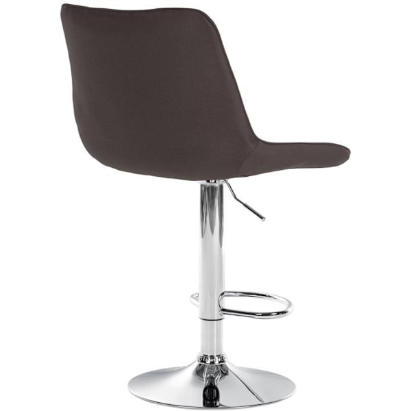 Barstol x1 højdejusterbar, drejelig 360°, taupe stofsæde med vertikal søm, metalben med kromlook 10_0005434 Metall